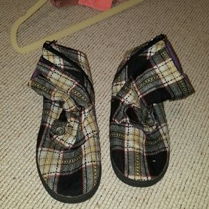 Plaid blowfish booties