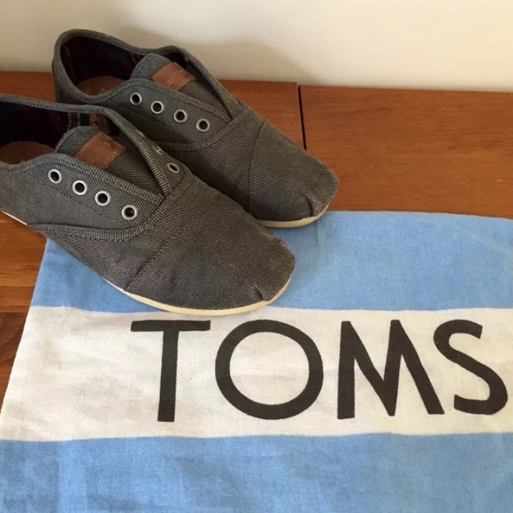Toms Womens 6 Cordones Ash Gray Canvas Twill Shoes