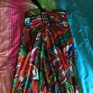 tropical halter long dress