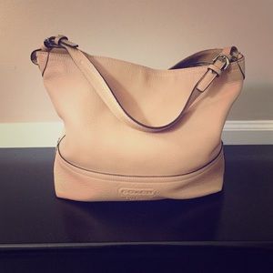 Coach tan genuine leather bucket bag