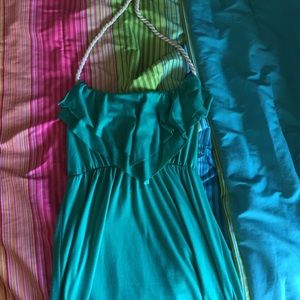 blue rope halter dress