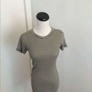 stripped pencil dress and alien shirt