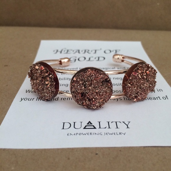 Rose Gold Druzy Cuff - Picture 2 of 3