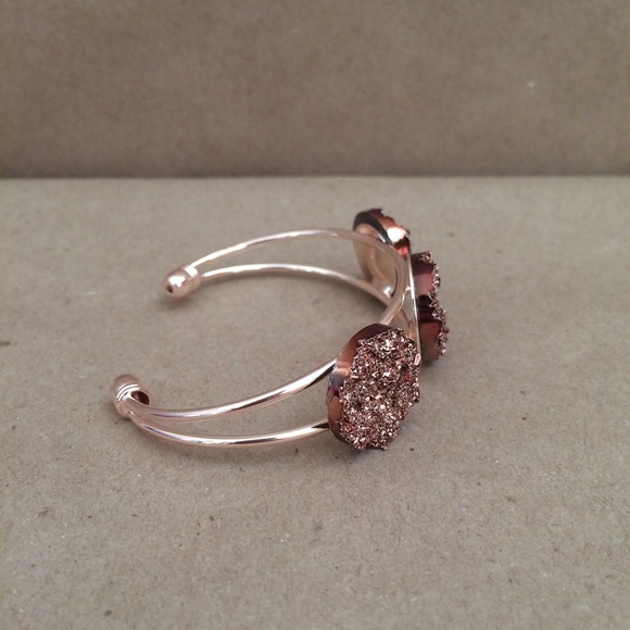Rose Gold Druzy Cuff - Picture 3 of 3