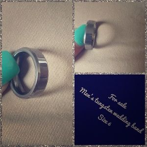 Tungsten men's wedding band