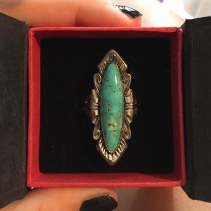 Silver and turquoise ring