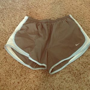 Blue and gray workout shorts