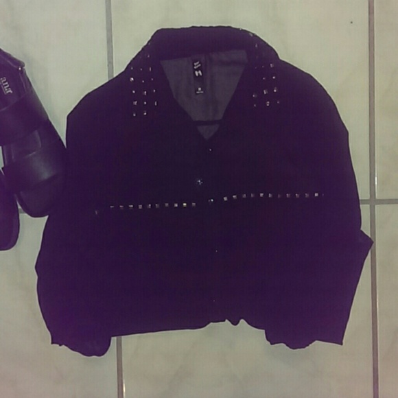 Studded Chiffon Top