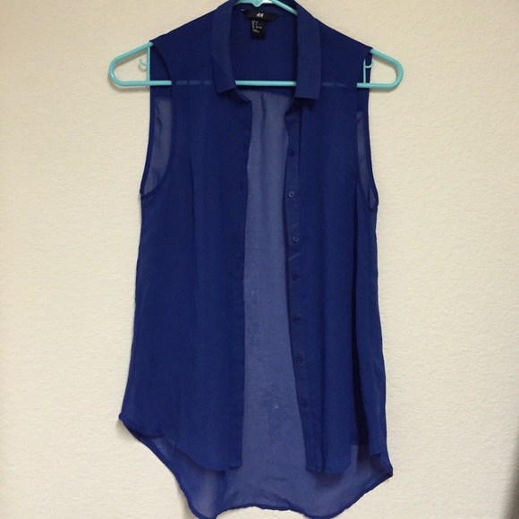 H&M chiffon button up tank