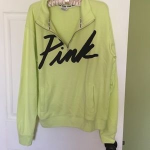Pink by Victoria secret sweater neon green