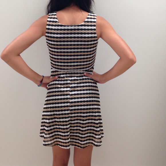 Gold Striped Dress - Picture 2 of 4