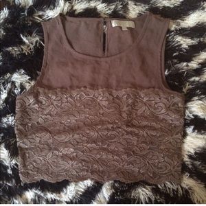 Brown lace top