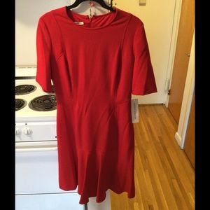 Red seemed flowy dress
