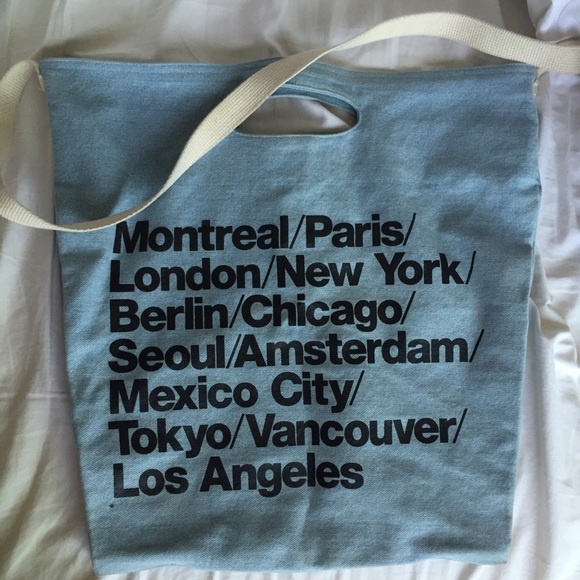 SOLD Denim Cities Tote Bag - Picture 1 of 4