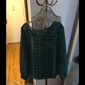 Green sheer Bohemian shirt