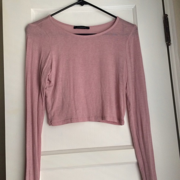 Rose long sleeve crop top