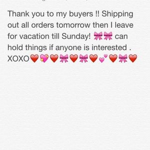 shipping out all orders tomorrow !!