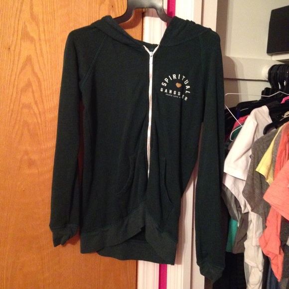 Spiritual Gangster Hamsa Green Hoodie Zip Up