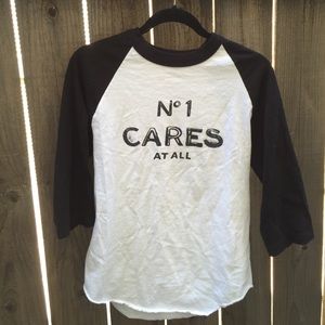 Pacsun - no 1 cares Baseball tee
