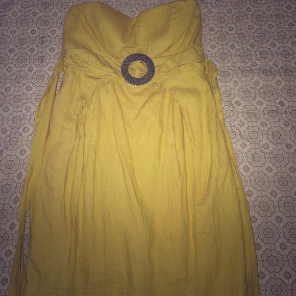 ☀️YELLOW LINEN SUN DRESS - Picture 1 of 1