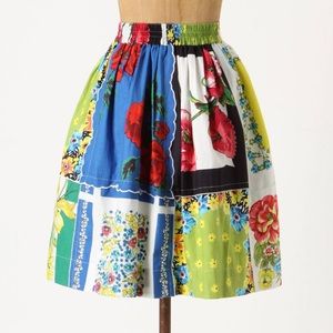 Anthropologie patchwork floral skirt