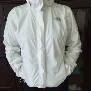 White Northface windbreaker jacket