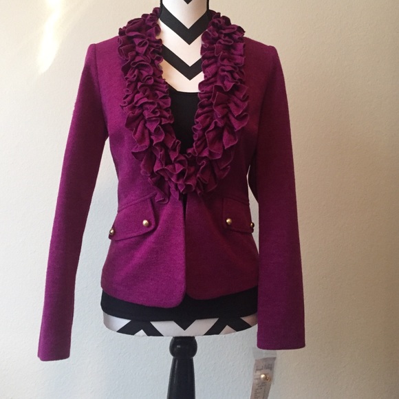 Joseph Ribkoff Jackets & Blazers - Maroon ruffled blazer
