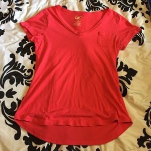 Pink V neck with pocket