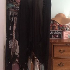 Black bat wing kimono