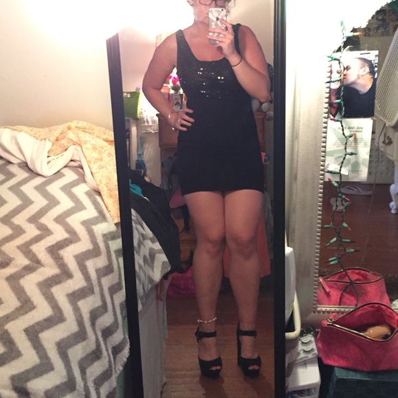 Black sequence dress