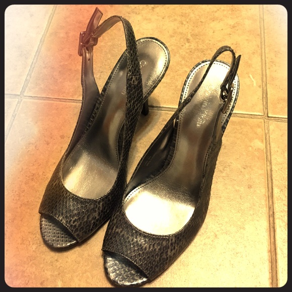 Calvin Klein Shoes - Calvin Klein open toe sandals in grey snake print