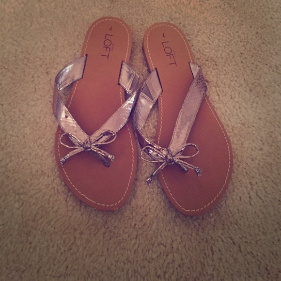 Silver Bow Sandals from Loft