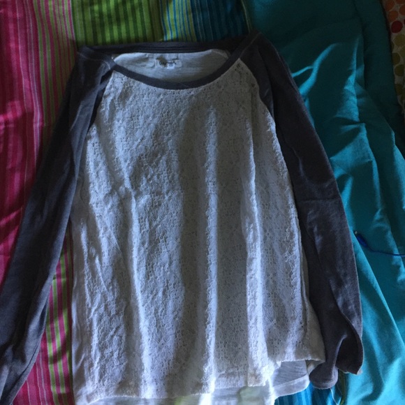 lace front long sleeve top