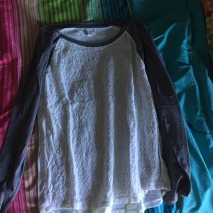 lace front long sleeve top