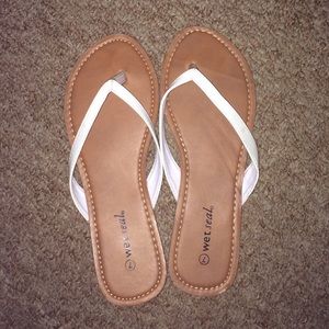 White flip flops from Wet seal