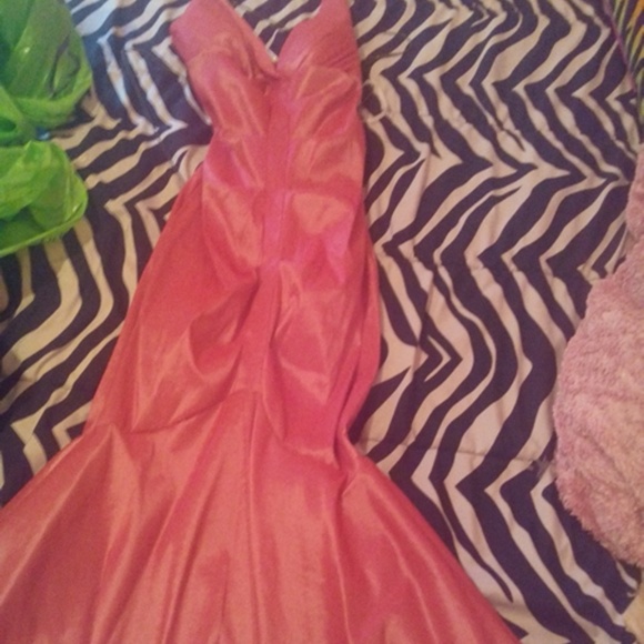 Orange dress prom dress
