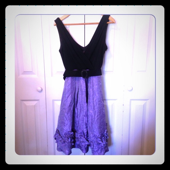 Black and purple elegant dress