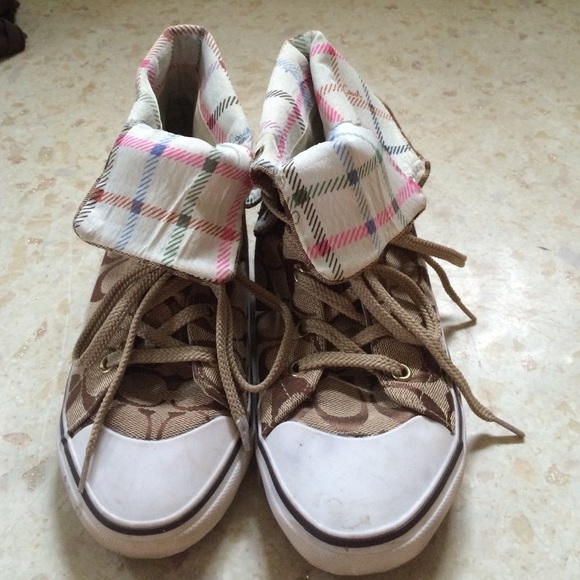 High top fold over Coach shoes
