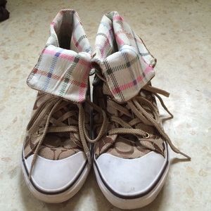 High top fold over Coach shoes