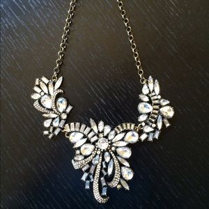 Crystal Ribbon Corsage Necklace
