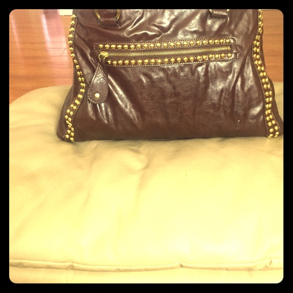 Brown w/ gold studded purse
