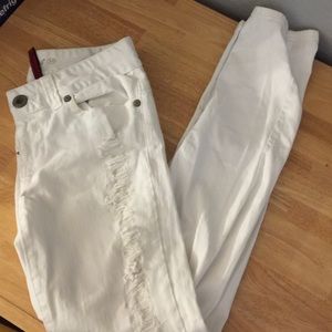 Super Skinny Ripped White Jeans