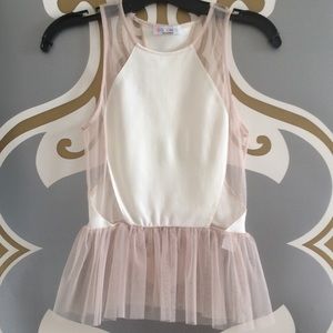 Never worn off-white inset and sheer top