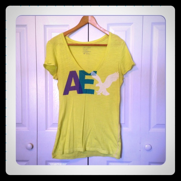 Bright yellow v neck