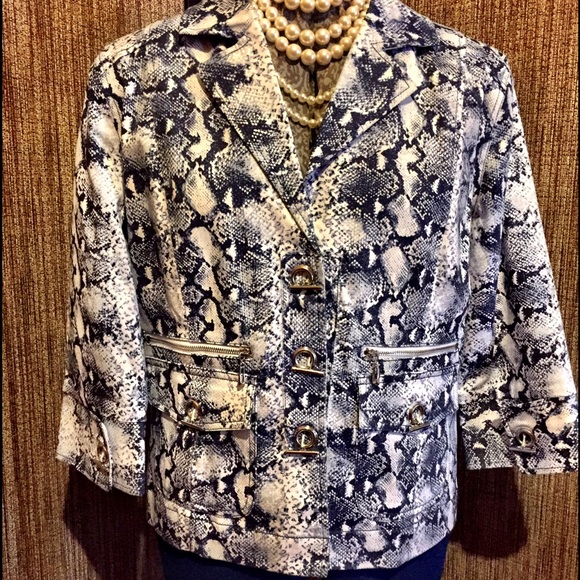 Snakeskin print Summer jacket by Ann Trinity - Picture 1 of 4