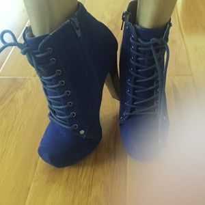 Royal blue ankle booties