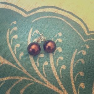 Brown fall pearl earrings