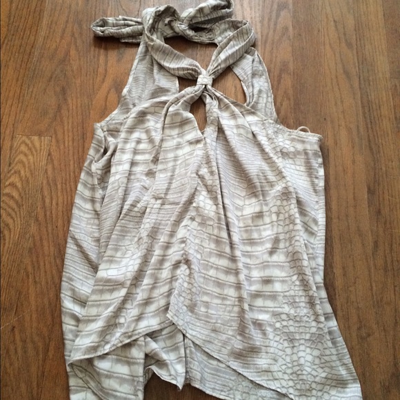 BCBG snakeskin print halter top