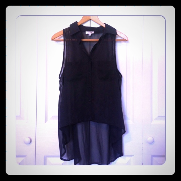 Plain black high low