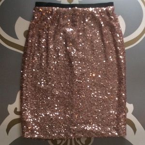Pink Sequin Pencil Skirt